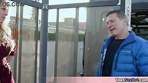 two blonde chicks payin bus fare with pussy, oops