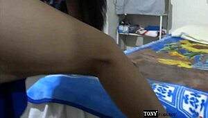 Horny stepsister shows ass to stepbrother alone