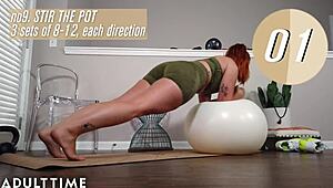 adult time - siri dahl rides dildo and squirts hard during stamina workout