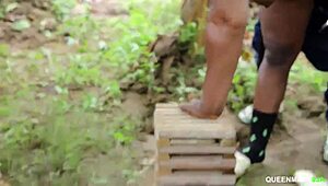 neighbor enjoys outdoor activity with me in suggestive way