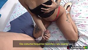 Latina step-nephew's 21st birthday gift: a blowjob from his hot dad