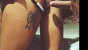 Amateur couple engages in homemade sex with handcuffs and ass worship