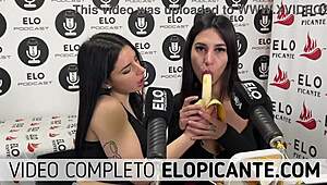 Mielcita And Almendra Suck The Banana With Cream And Swallow It