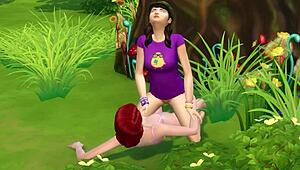 Lesbians make sex at the park!