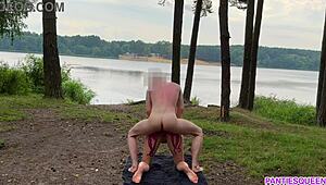 Hardcore Riding By Naked Blonde Outside In Public With Cum Shot Load On Tits Bouncing Boobs Natural Tits Pussy Cock Outdoor Shaved Pussy Boobs Riding