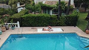 Tru Kait Rides Chris Diamond's Huge Cock Poolside