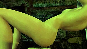 Slim Blonde Rides Cock Sideways in Skyrim Parody!