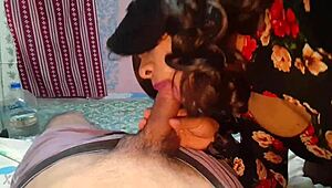 A crossdressing beauty enjoys a well-endowed partner
