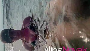 She Provoked And Sucked A Hot Blonde On The Beach She Loves Tongue Alinenovak With!