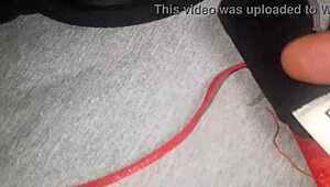 I Masturbated in My Friend’s Red Lingerie and Came on It! She Loves It!