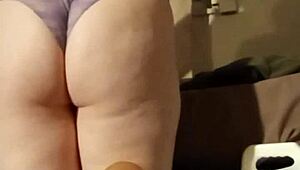 Amateur in Purple Lace Shows Feet