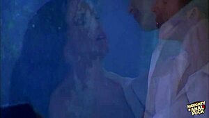 Gorgeous Brunette's Eyes Lock As He Cums