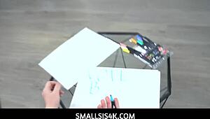 Smallsis4k persuades stepbro to change views with intimate encounter Veronica Valentine