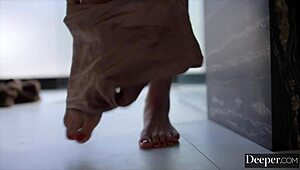 Petite Blonde Lilly Swallows Anton's Massive BBC