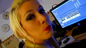 Sexy tattooed blonde girl enjoys outdoor activities