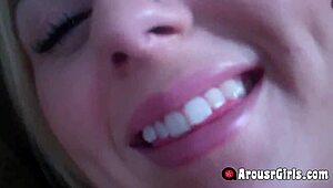 Hot Blonde Teen Shows Tight Pink Pussy