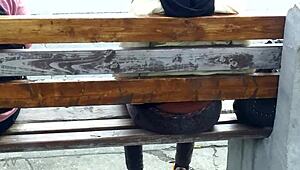 Man, that skinny shorty at the bus stop got serious butt cleavage!