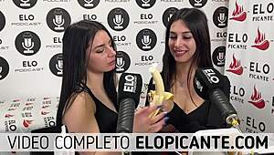 Mielcita And Almendra Suck The Banana With Cream And Swallow It