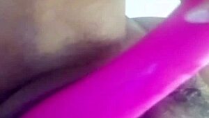 Mature milf masturbates shaved pussy with toys in live phone shower session