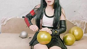 Tifa Lockhart's Dirty Talk with Balloon Popping Action