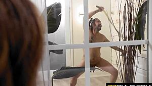 Crazy neighbor works out completely naked