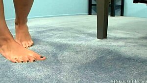 andy san dimas feels cum on toes after footjob and fuck