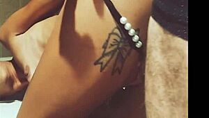 Amateur couple engages in homemade sex with handcuffs and ass worship