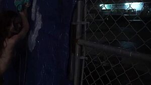 First Time Rough Outdoor Public Paddling for Bound Slave Teen