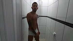 I see Gabriel Victor having bareback orgasm outdoors.