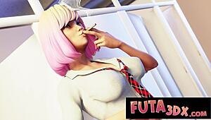 Futa3Dx Redhead Futa Dominates Babe with Deep Face Action