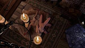 Slim Blonde Rides Cock Sideways in Skyrim Parody!