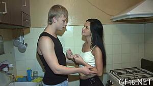 Wow, See That Chick Lift Her Blue Top!