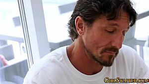 bikini stepteen gets rammed by big cock in taboo group scene