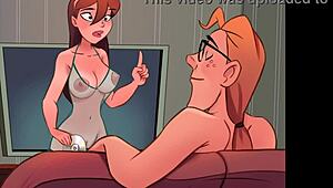 forbidden movie plays in living room with naughty home animation