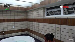 making of experienced mature woman scene with tattooed young guy