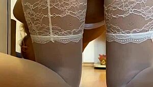 blonde girl orgasms from masturbating her ass with dildo and vibrator 😍