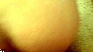 black top cums on white bottom's ass in interracial scene