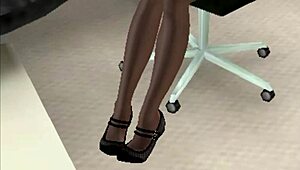 office boss fucks redhead in uniform 😈