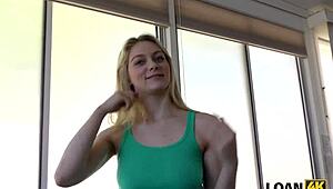 loan4k go-go dancer moves her body on his hard shaft at work