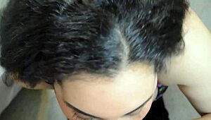 I watch the dirty slut sucking my monster cock