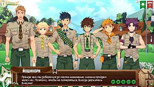Game friends camp episode 3 - hiking in the forest with russian voice acting