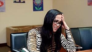 Busty Latina MILF In Tiger Dress Spies And Blows Monster Cock