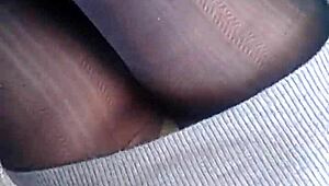 I See Upskirt Nylon Panties By Accident