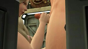 space soldier rescues 2 gals from green goblin creep, givin’ em rough double action... my bad!