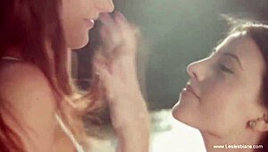 Blonde and brunette lesbians masturbate with toys together