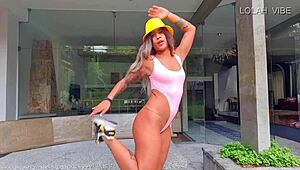 Latina Teacher Leads Stretching Class with Natural Tits and Big Ass