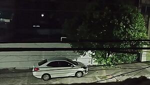 Woman Meets Lover Outdoors In Car Then Returns Smiling