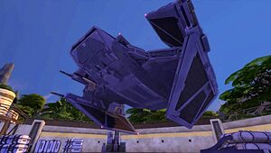 space soldier rescues 2 gals from green goblin creep, givin’ em rough double action... my bad!