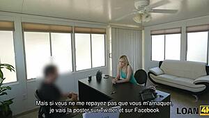 loan4k go-go dancer moves her body on his hard shaft at work