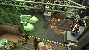 space soldier rescues 2 gals from green goblin creep, givin’ em rough double action... my bad!